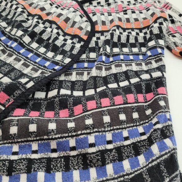 NIC + ZOE Sweater Womens S Multicolor Geometric Cotton Blend Knit Cardigan Open - Picture 5 of 11